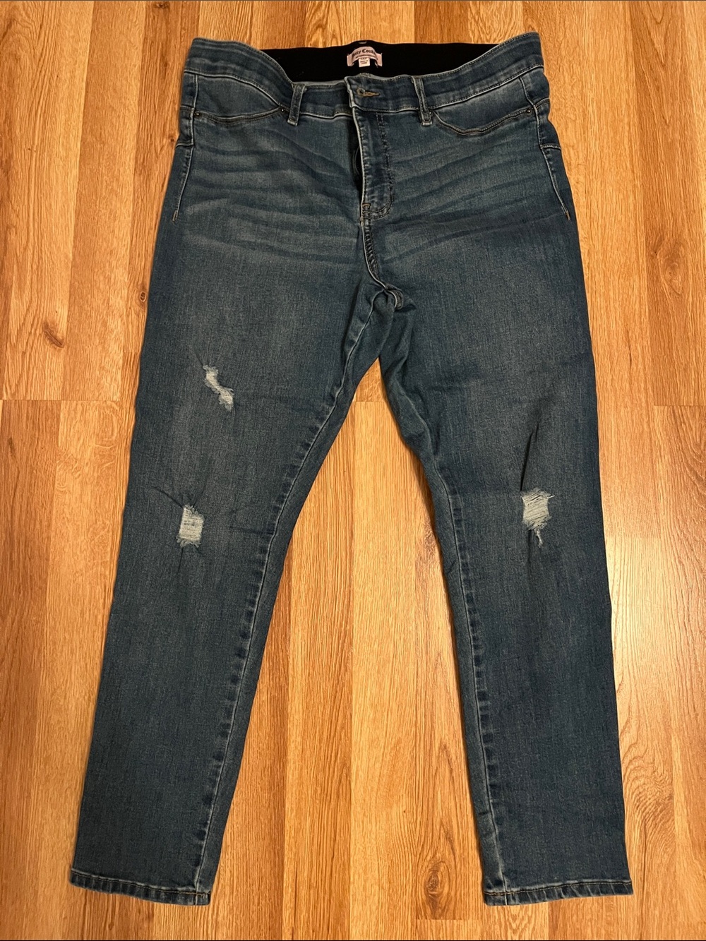 Juicy Couture Blue Distressed Skinny Jeggings